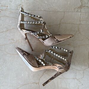 John Richmond - Studded Snakeskin Pattern Heels